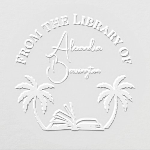 Book and Palm Trees 1 Library Script Name Embosser