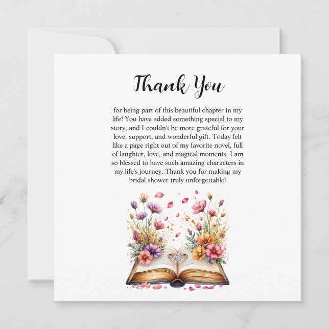Book and Ring Theme Thank You Card (Front)