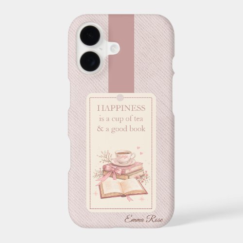 Book and Tea Phone Case | Personalized Reader Gift