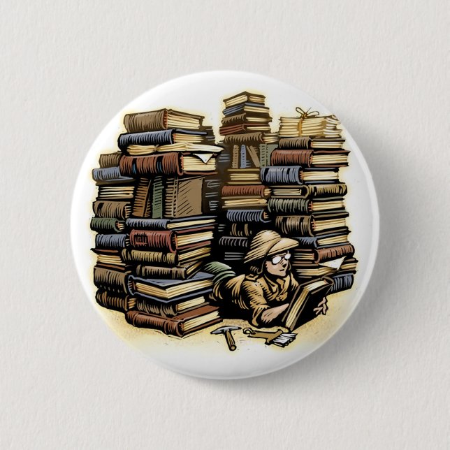 Book Archaeologist Button (Front)