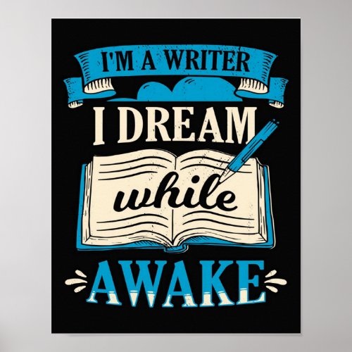 Book Author Writer  Funny Writer Design Poster