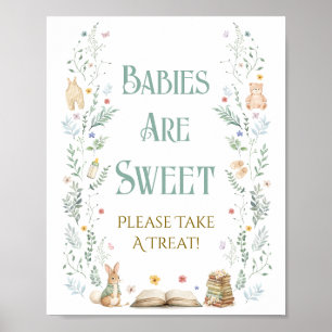Book Baby Shower Babies are Sweet Favor Poster