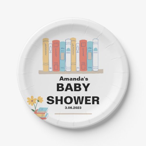 Book Baby Shower Brunch and Books Gender Neutral Paper Plates