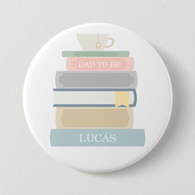 Book Baby Shower Dad To Be Button (Front)