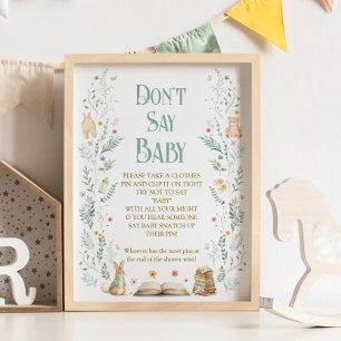 Book Baby Shower Don't Say Baby Game Poster