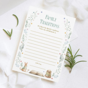 Book Baby Shower Family Traditions Game Card