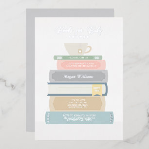 Book Baby Shower Foil Invitation