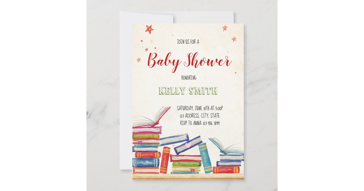 Book baby shower invitation | Zazzle