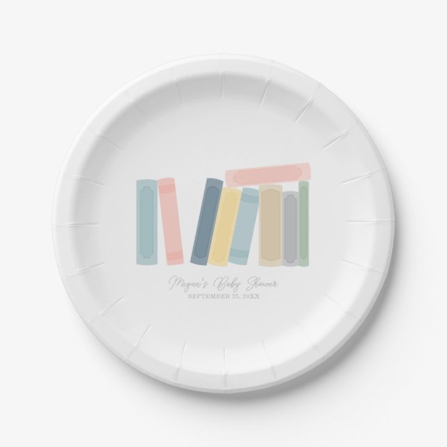 Book Baby Shower Paper Plates (Front)