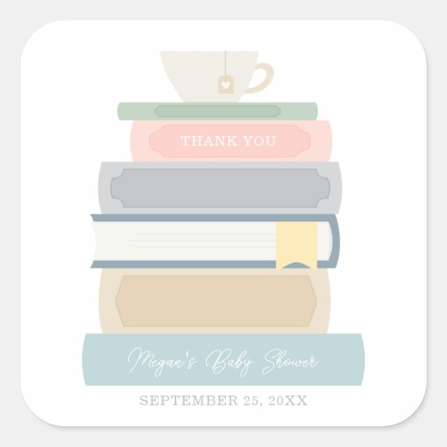Book Baby Shower Sticker (Front)