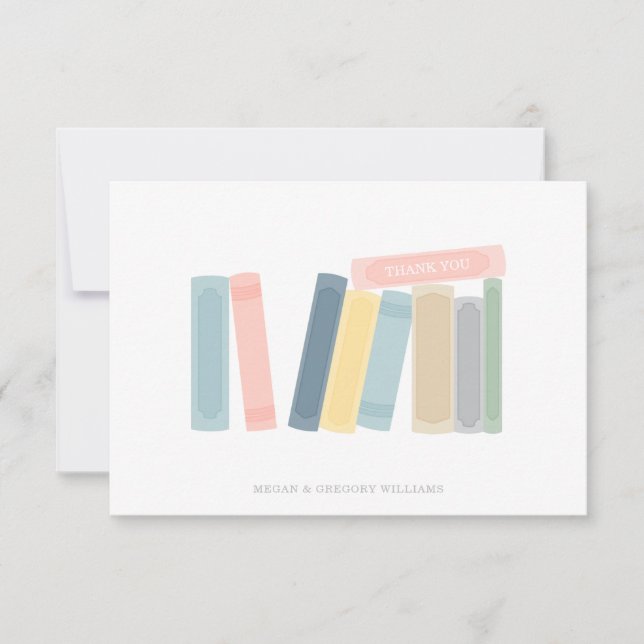 Book Baby Shower Thank You Card (Front)
