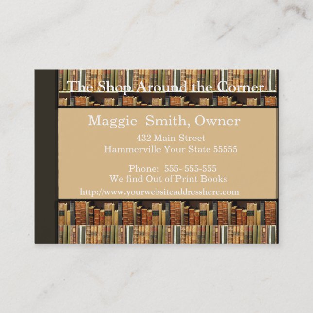 Book Background Business card (Front)