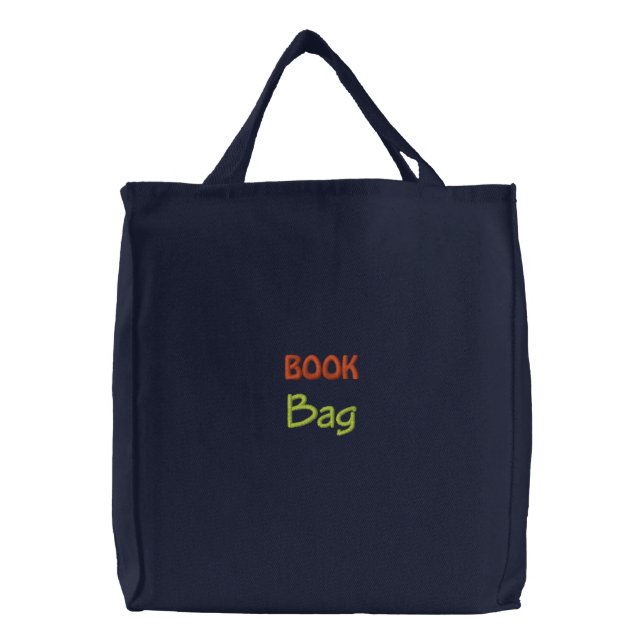 Book Bag Embroidered Bag (Front)