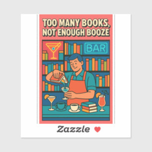 Book bar funny meme quotes sticker