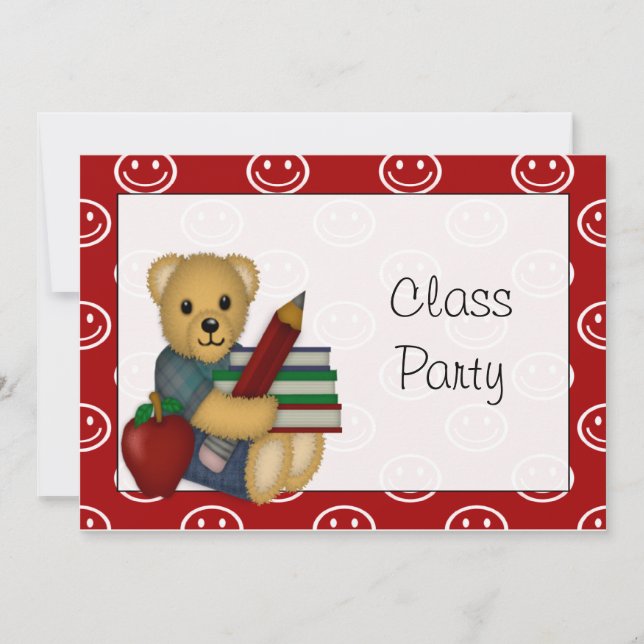 Book Bear Classroom Party Invitation (Front)