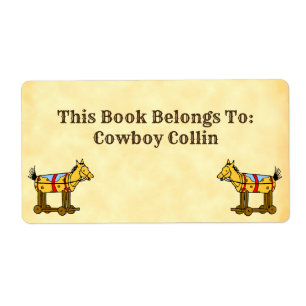 Book Belongs To Custom Vintage Toy Horse Label