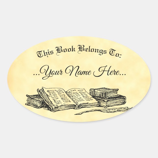 Book Belongs To Vintage Books Custom Bookplate (Front)