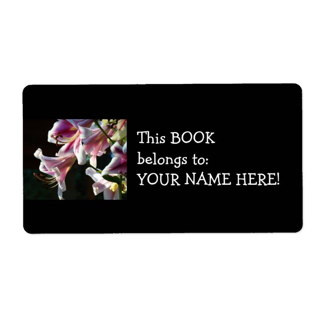 Book Belongs to Your Name stickers Lily Book label (Front)