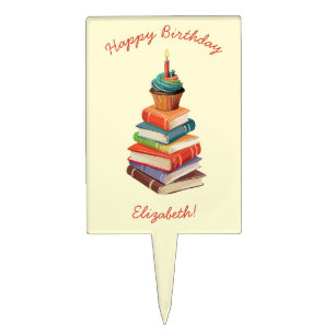 Book Birthday Party Kids Reading Cake Topper