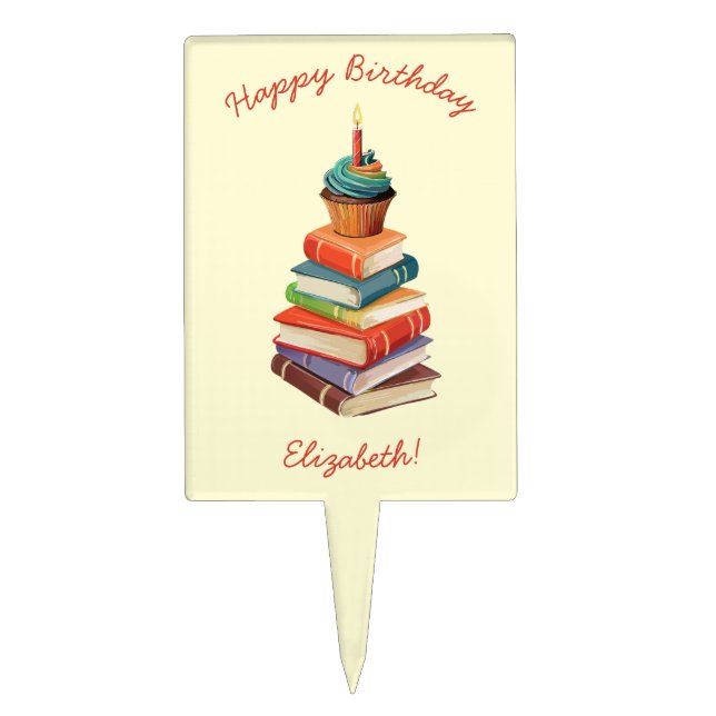 Book Birthday Party Kids Reading Cake Topper (Front)