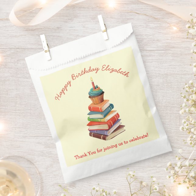 Book Birthday Party Kids Reading Favor Bag (Clipped)
