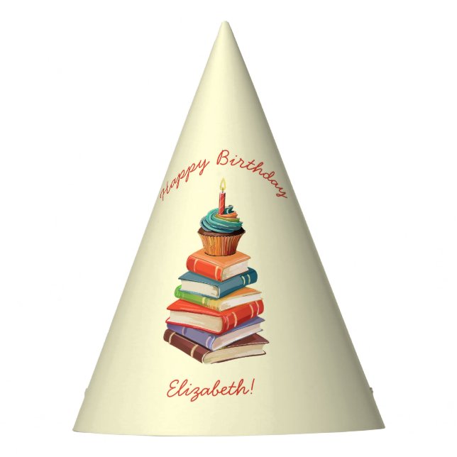 Book Birthday Party Kids Reading Party Hat (Front)
