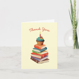 Book Birthday Party Kids Reading Thank You Card