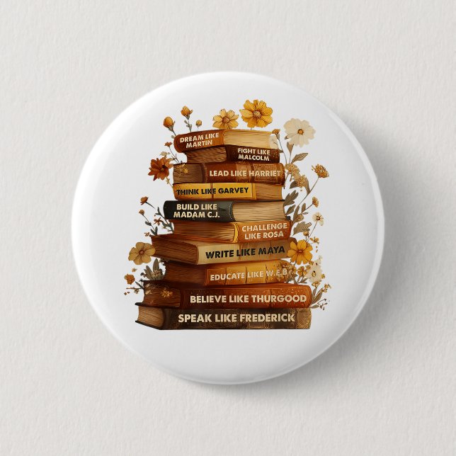 Book Black History Month Button (Front)
