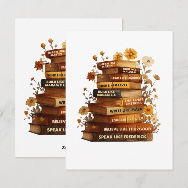 Book Black History Month Holiday Card (Front/Back)
