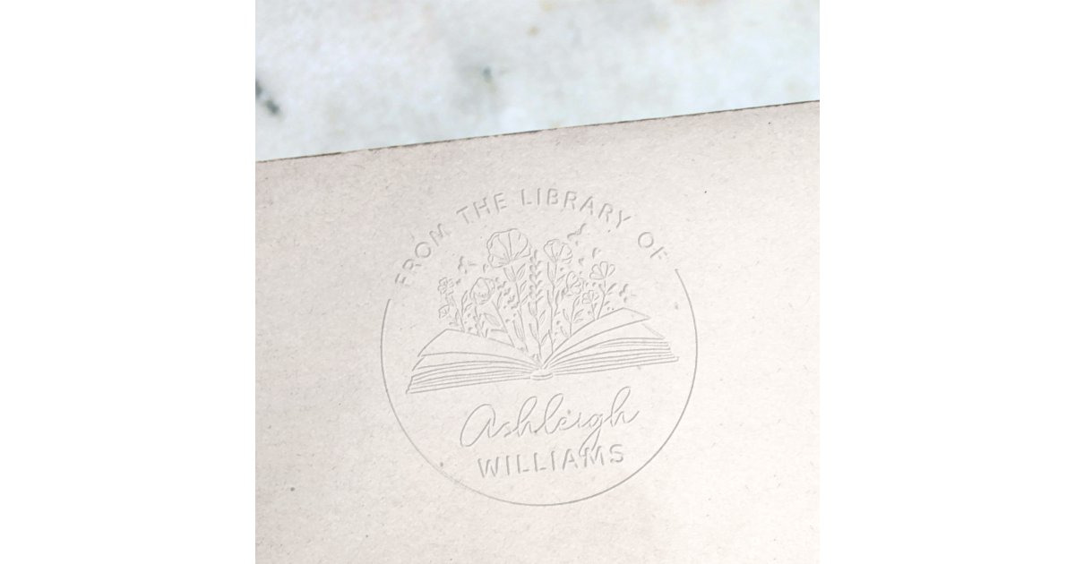 Book Blooms & Butterflies From the Library of Embosser | Zazzle
