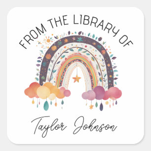 Book bookplate cute hobo Rainbow