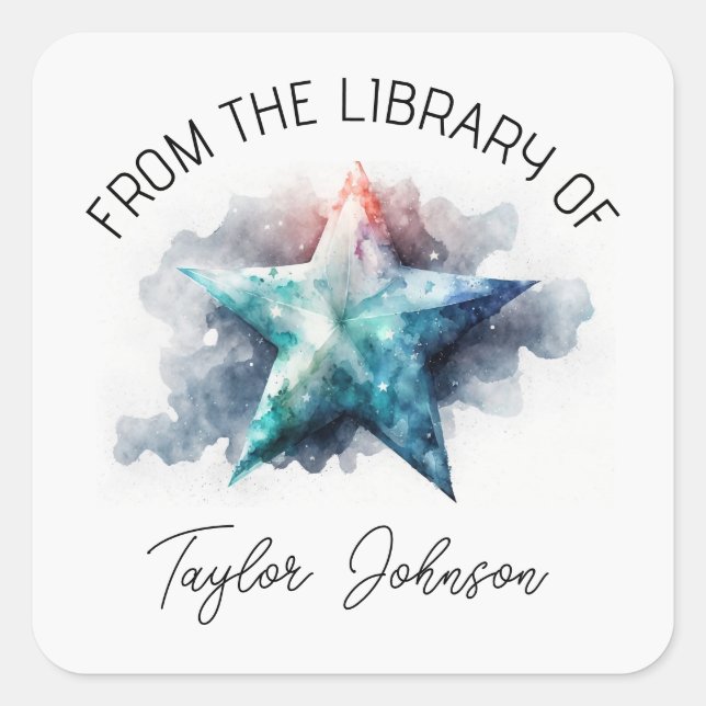 Book bookplate starry celestial night sky star (Front)