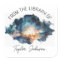 Book bookplate starry celestial night sky wood