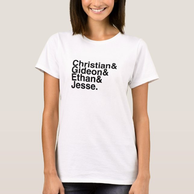 Book Boyfriend — Christian, Gideon, Ethan, Jesse T-Shirt (Front)