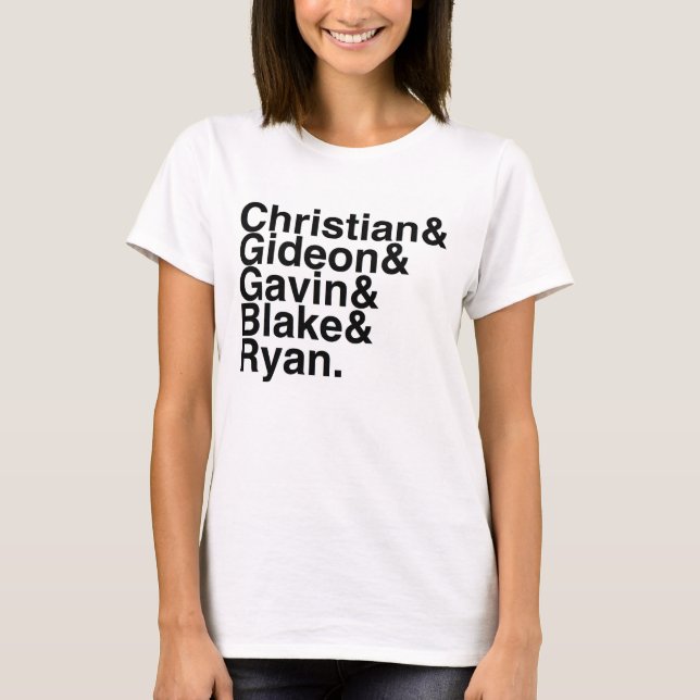 Book Boyfriend- Christian, Gideon, Gavin, Blake... T-Shirt (Front)