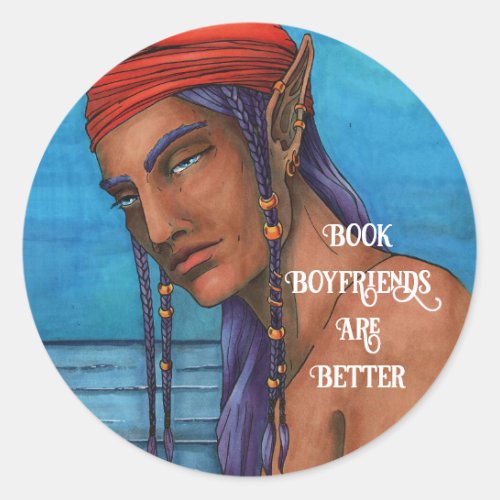 Book Boyfriend Pirate Rogue Classic Round Sticker