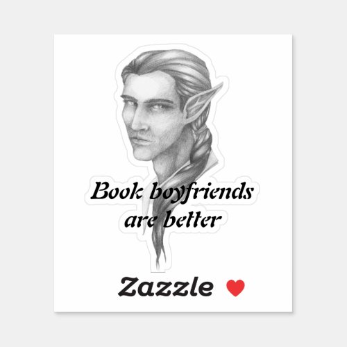 Book Boyfriends Elf Sticker