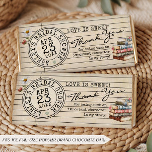 Book Bridal Shower Chocolate Bar Favor Wrapper