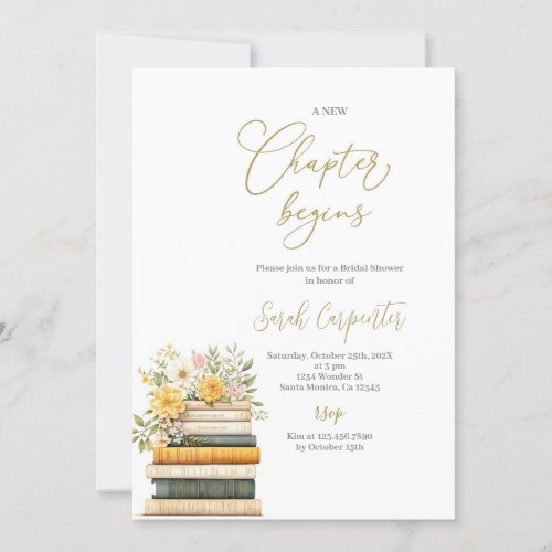 Book Bridal Shower Invitation