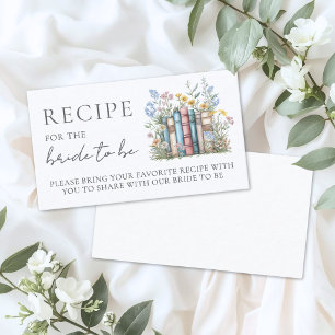 Book Bridal Shower Recipe Enclosure Card