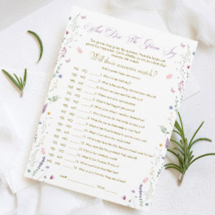 Book Bridal Shower What Did He Say Game Card