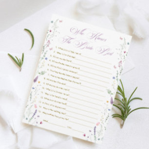 Book Bridal Shower Who Knows The Bride Best Game   Invitation