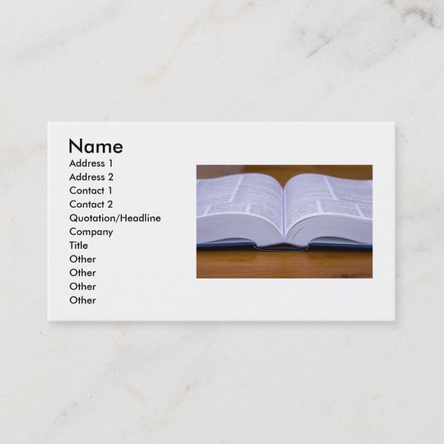 Book Business Card (Front)
