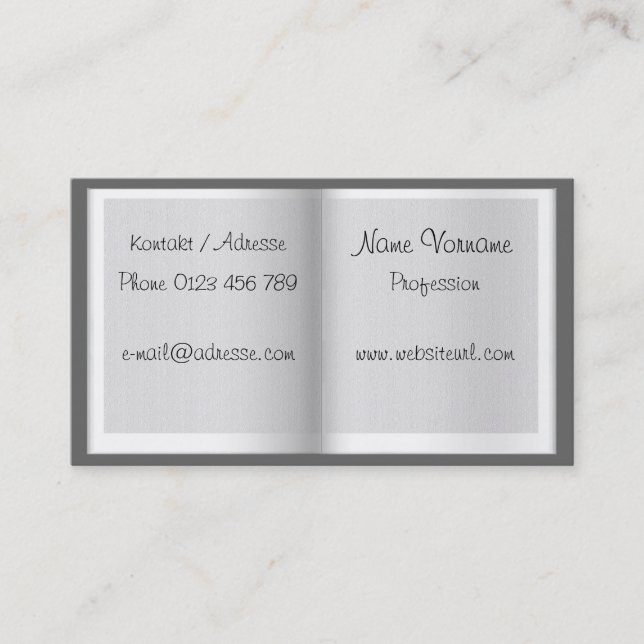 book business card (Front)