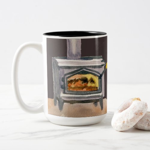 Book by the Fire Two_Tone Coffee Mug