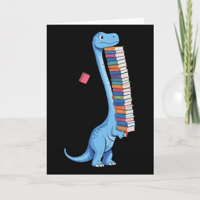 Book Carrying Dinosaur Reading Dino  Card (Front)