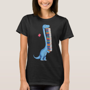 Book Carrying Dinosaur Reading Dino T-Shirt