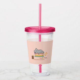 Book Cat Acrylic Tumbler