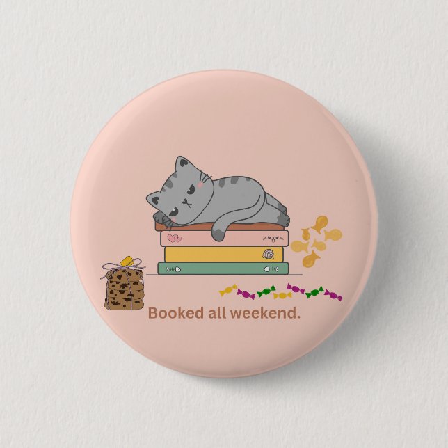 Book Cat Button (Front)