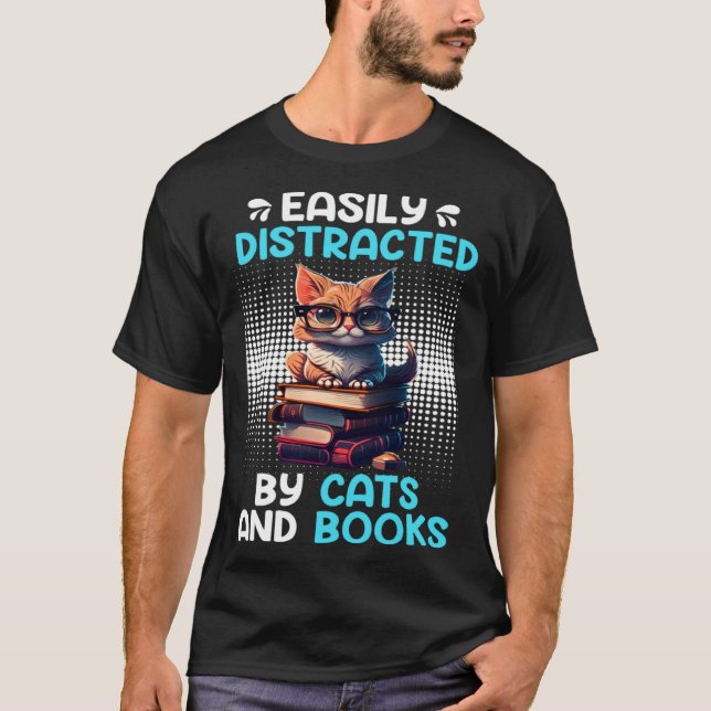 Book  Cat fan Bookworm Book Reader Bookfriend  2 T-Shirt (Front)